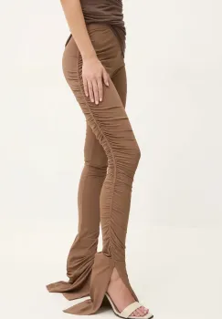 Rick Owens Lilies pantaloni femei, culoarea maro, mulata, high waist, LI02D5335CVI imagine