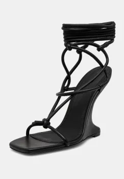 Rick Owens Lilies sandale de piele CANTILEVER 11 PENTA culoarea negru, LI02D5806LLP imagine