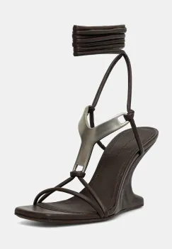 Rick Owens Lilies sandale de piele Cantilever 8 Hydra Sandals culoarea maro, LI02E3809.LLP imagine