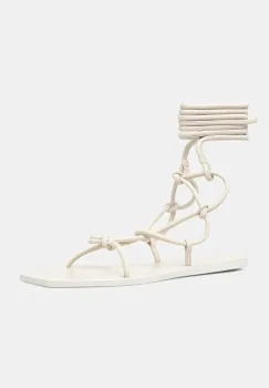 Rick Owens Lilies sandale de piele Penta culoarea bej, LI01E4808 imagine