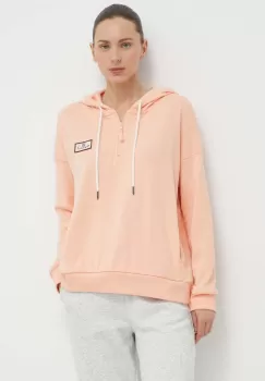 Rip Curl bluza femei, culoarea roz, cu gluga, cu imprimeu imagine