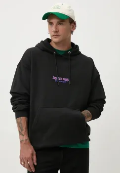 Rip Curl bluza QUEST barbati, culoarea negru, cu gluga, cu imprimeu, 06UMFL imagine