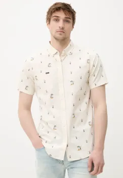 Rip Curl camasa barbati, culoarea bej, cu guler button-down, regular, 01PMSH imagine