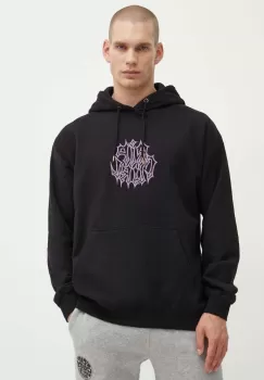 Rip Curl hanorac de bumbac barbati, culoarea negru, cu gluga, cu imprimeu imagine