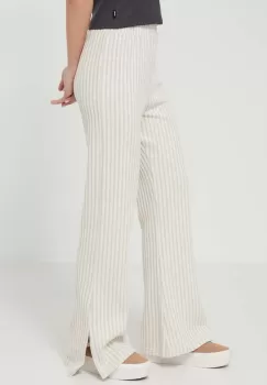 Rip Curl pantaloni femei, culoarea bej, mulata, high waist imagine