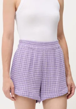 Rip Curl pantaloni scurti din bumbac PREMIUM SURF culoarea violet, cu imprimeu, high waist, 00BWWS imagine