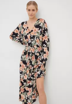 Rip Curl rochie culoarea negru, midi, evazati imagine