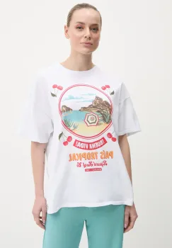 Rip Curl tricou din bumbac COVE HERITAGE femei, culoarea alb, 0FLWTE imagine