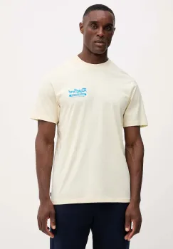 Rip Curl tricou din bumbac culoarea bej, cu imprimeu, 0U7MTE imagine