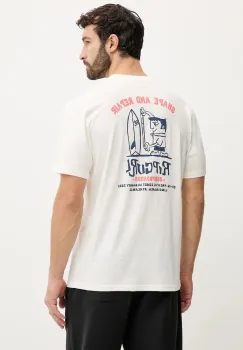 Rip Curl tricou SHAPER ADDRESS culoarea bej, cu imprimeu, 0VVMTE imagine