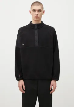 ROA hanorac fleece Polartec Fleece Button Up culoarea negru, uni, RBMW0245FA191 imagine