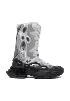 Rombaut botine NUCLEO BOOT femei, culoarea argintiu, cu toc plat, S24-E-012 imagine