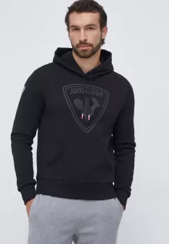 Rossignol bluza barbati, culoarea negru, cu gluga, cu imprimeu imagine