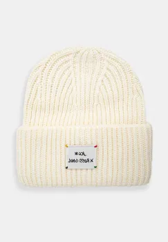 Rossignol caciula din amestec de lana culoarea alb, din tricot gros, RLMWH16U imagine