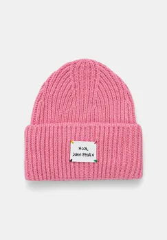 Rossignol caciula din amestec de lana culoarea galben, din tricot gros, RLMWH16U imagine