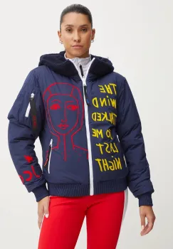 Rossignol geaca cu doua fete Yety Fleecy x JCC culoarea albastru marin, RLNWJ36 imagine