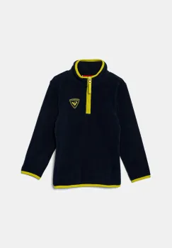 Rossignol hanorac polar pentru copii STRAWPILE culoarea albastru marin, cu imprimeu, RLNYL05 imagine