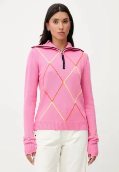 Rossignol pulover de lana JCC culoarea roz, light, cu turtleneck, RLNWO17 imagine