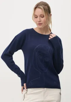 Rossignol pulover Lina x JCC femei, culoarea albastru marin, light, RLNWO09 imagine