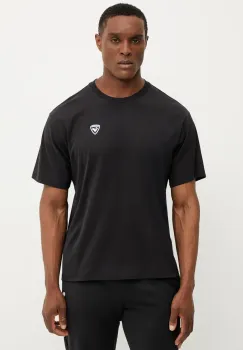Rossignol tricou din bumbac Traye barbati, culoarea negru, cu imprimeu, RLNMY20 imagine