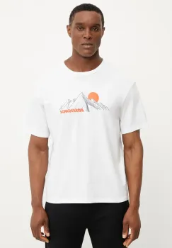 Rossignol tricou din bumbac Waterfall barbati, culoarea alb, cu imprimeu, RLNMY24 imagine