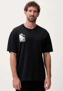 Rossignol tricou din bumbac WATERFALL RELAX culoarea negru, cu imprimeu, RLOMY05 imagine