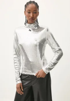 Rotate bluza 0 femei, culoarea argintiu, modelator, 1132062293 imagine