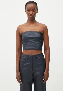 Rotate bluza Braided femei, culoarea albastru marin, neted, 1128552318 imagine
