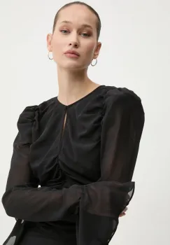 Rotate bluza femei, culoarea negru, neted, 114150100 imagine