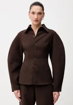 Rotate camasa culoarea maro, cu guler clasic, regular, 1149342910 imagine
