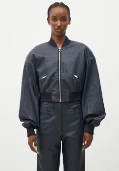 Rotate geaca bomber Cropped Braided femei, culoarea bleumarin, de tranzitie, oversized, 1128572318 imagine