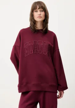 Rotate hanorac de bumbac culoarea bordo, cu imprimeu, 1143762734 imagine