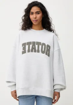 Rotate hanorac de bumbac culoarea gri, cu imprimeu, 1158341473 imagine