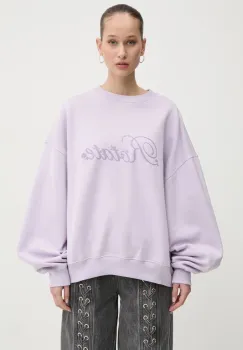 Rotate hanorac de bumbac femei, culoarea violet, neted, 1134251813 imagine