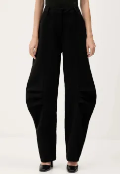 Rotate pantaloni culoarea negru, lat, high waist, 114826100 imagine