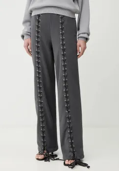 Rotate pantaloni de trening din bumbac culoarea gri, uni, 1143891205 imagine