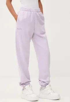 Rotate pantaloni de trening din bumbac culoarea violet, neted, 1134241813 imagine