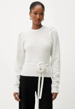 Rotate pulover de lana culoarea gri, light, 1142772344 imagine