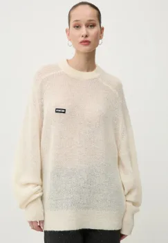 Rotate pulover de lana femei, culoarea bej, 113769857 imagine