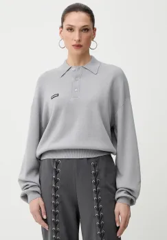 Rotate pulover din amestec de lana culoarea gri, light, 115137039 imagine