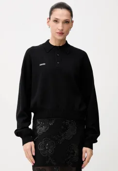 Rotate pulover din amestec de lana culoarea negru, light, 115137100 imagine