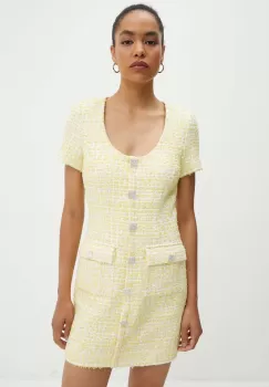 Rotate rochie Boucle Dress culoarea galben, mini, evazati, 1130781895 imagine