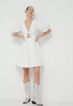 Rotate rochie culoarea alb, mini, evazati imagine