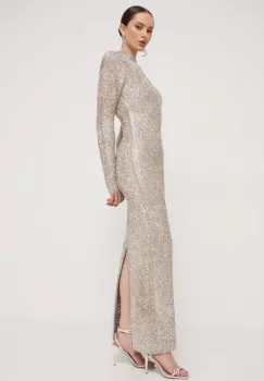 Rotate rochie culoarea auriu, maxi, mulata imagine