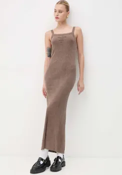 Rotate rochie culoarea maro, maxi, mulata imagine