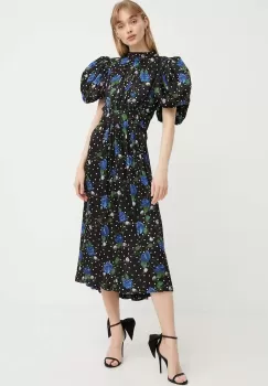 Rotate rochie culoarea negru, midi, evazati imagine