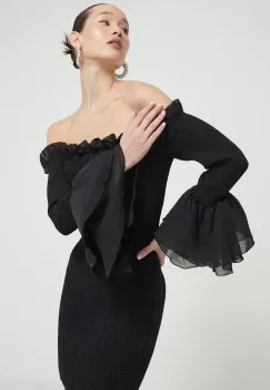 Rotate rochie culoarea negru, mini, mulata imagine