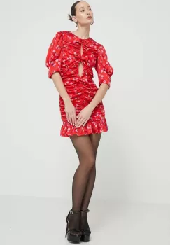 Rotate rochie culoarea rosu, mini, mulata imagine