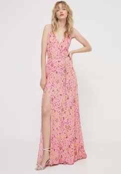 Rotate rochie culoarea roz, maxi, evazati imagine