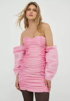 Rotate rochie culoarea roz, mini, mulata imagine